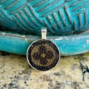 Authentic LV repurposed,  Brown and Black  medallion.